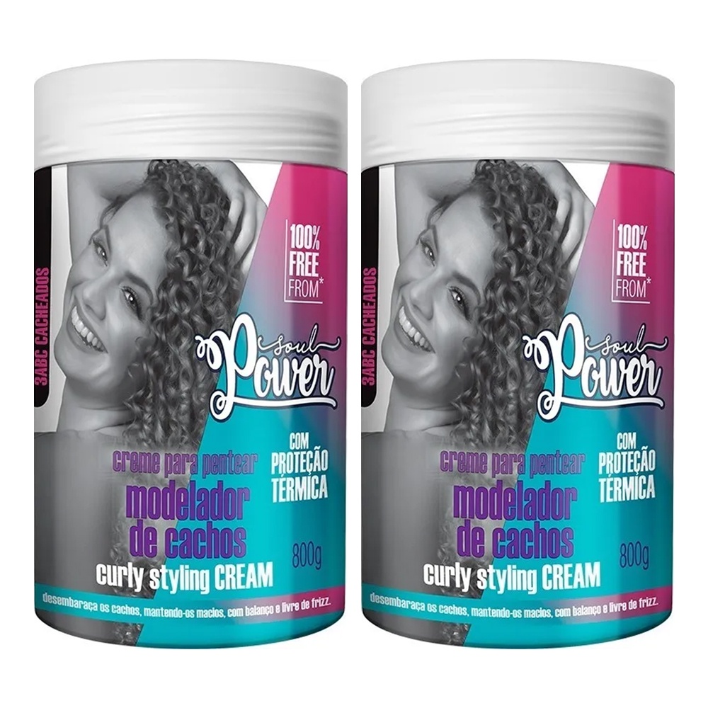 Kit Cremes Para Pentear Curly Styling Cream Modelador De Cachos Soul