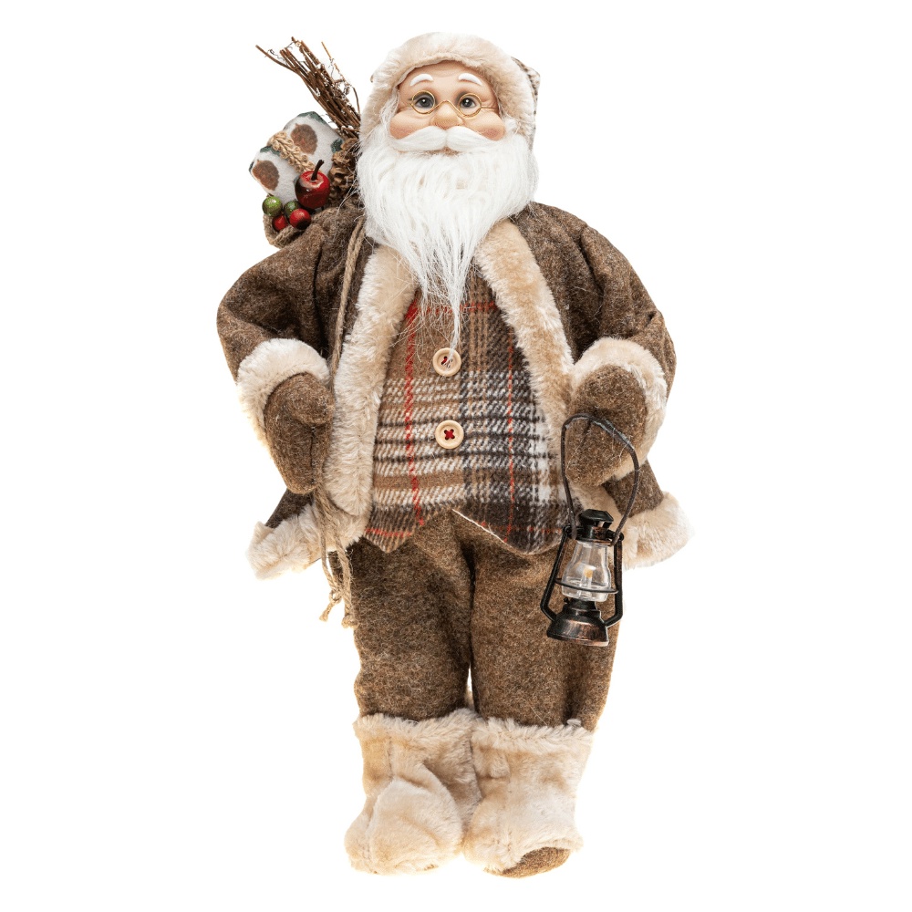 Papai Noel Boneco Natal Enfeite Luxo Cm Decoracao Natalina Xadrez