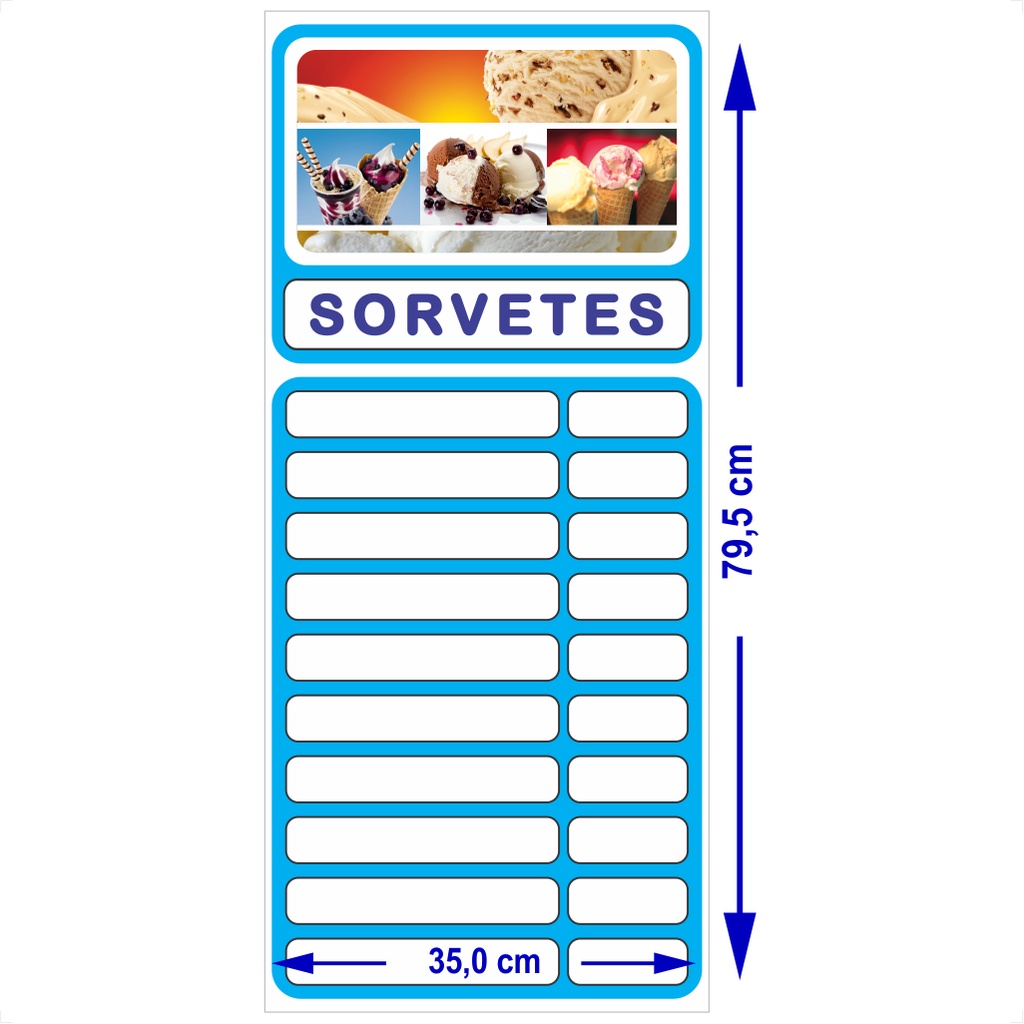 Tabela De Pre Os Em Pvc Tabela Pre Os Sorvetes Lista De Pre Os