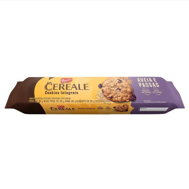 Biscoito Cookie Integral Aveia E Passas Bauducco Cereale Pacote G