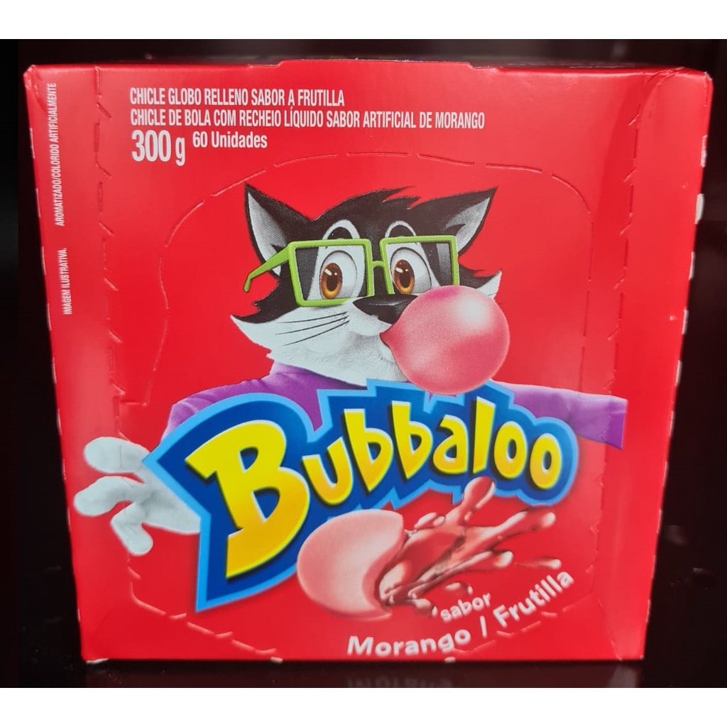 Bubbaloo Morango Chiclete Caixa 60 Unid Babalu Bubaloo Mondelez