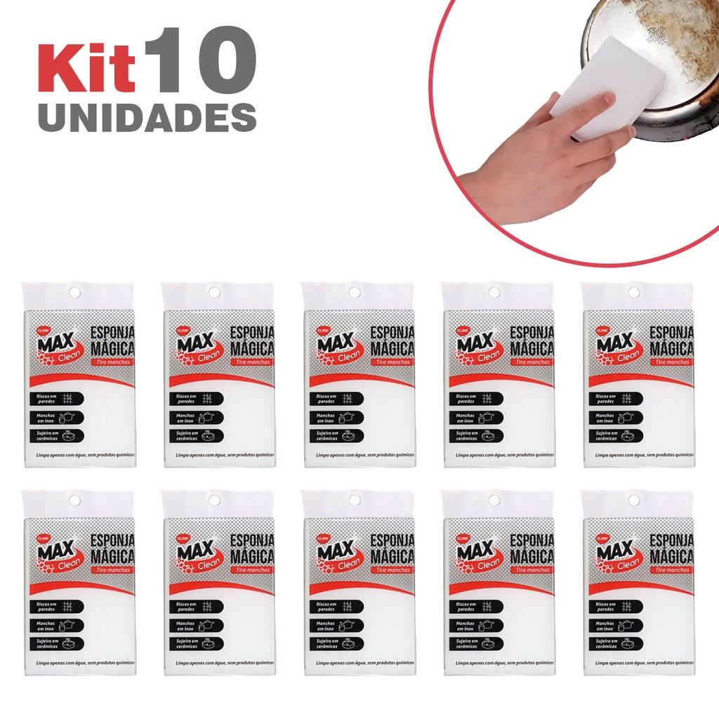 Kit Esponjas M Gica Branca Limpa Tudo Tira Manchas Melamina Esponja