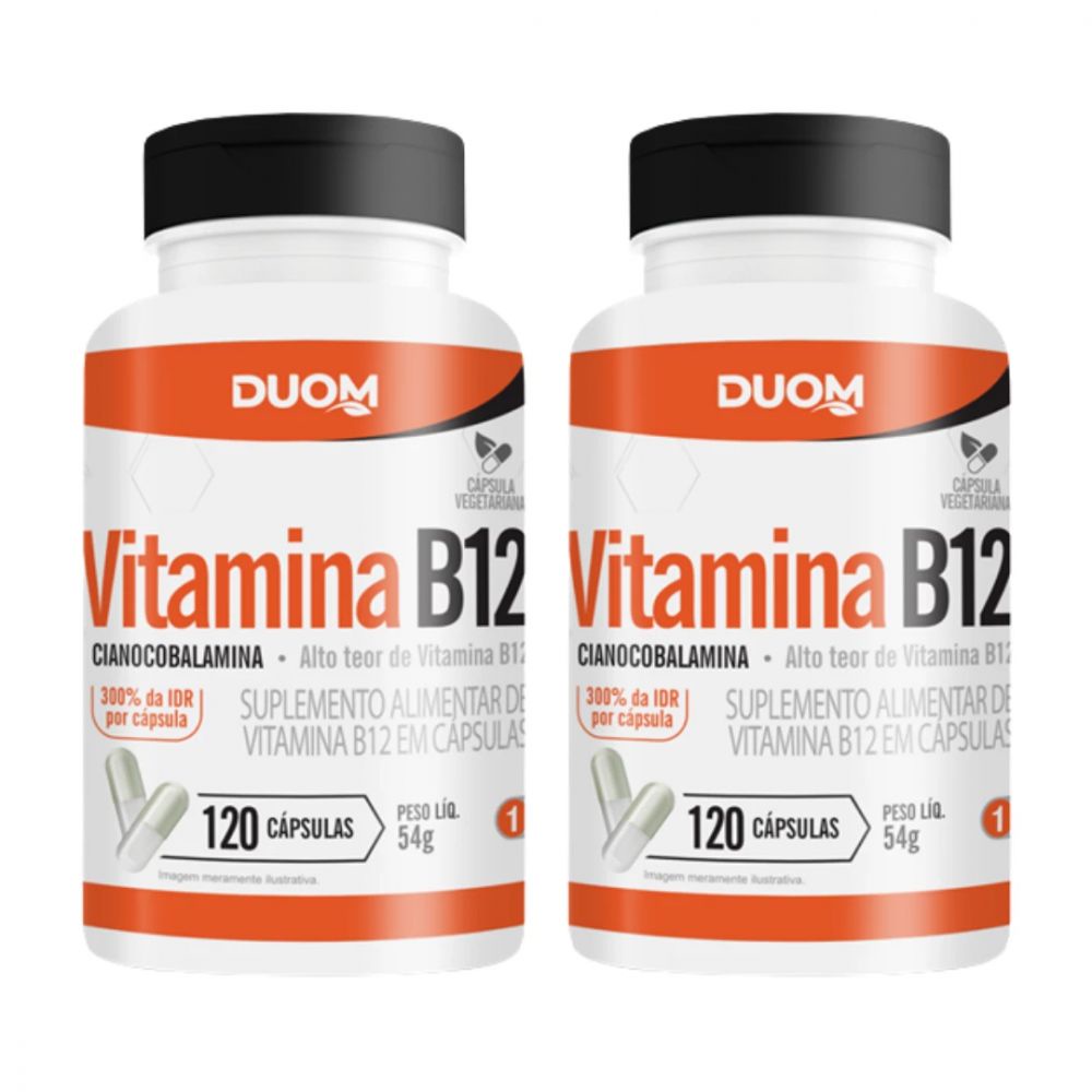 Kit C 2 Unidades de Vitamina B12 Cianocobalamina Contendo 120 Cápsulas