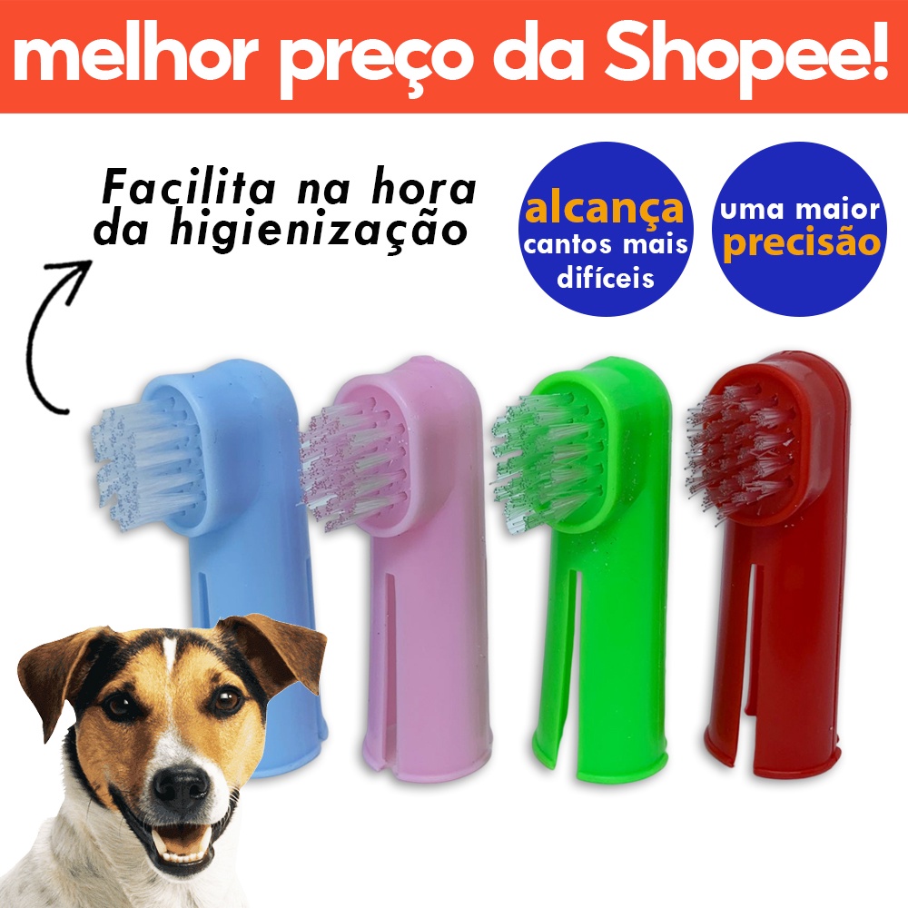 Escova de Dentes Dedeira Plástica para Cachorros e Gatos Shopee Brasil