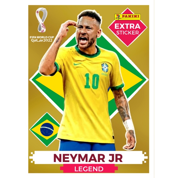 Figurinha Neymar Legend Gold Personalizada Copa Do Mundo Qatar Brasil