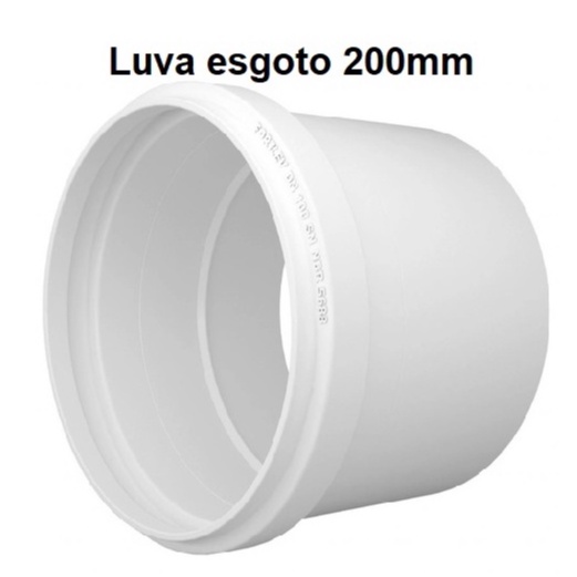 Luva para esgoto Conexão pvc 200mm Shopee Brasil