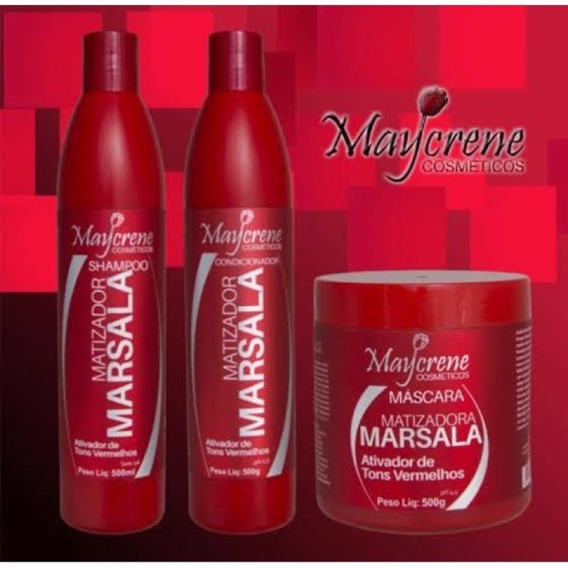 KIT MATIZADOR VERMELHO MARSALA NATURIUN MAYCRENE 3 PASSOS Shopee Brasil