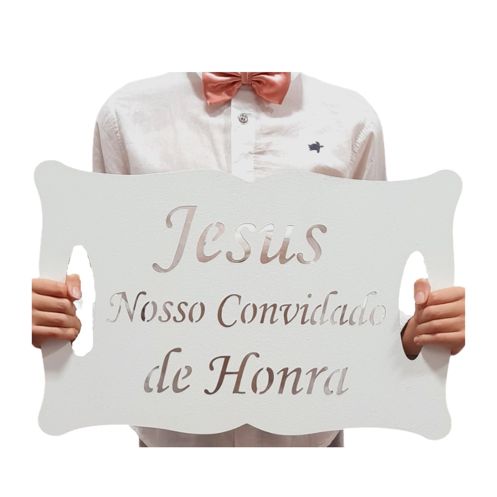 Plaquinha De Casamento Placa Entrada Jesus Nosso Convidado De Honra