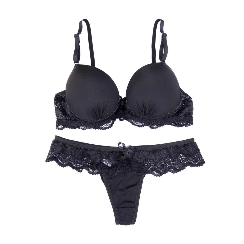 Conjunto Bojo Microfibra Rezend Sutiã Calcinha Lingerie Fio Duplo Sexy Sensual Renda
