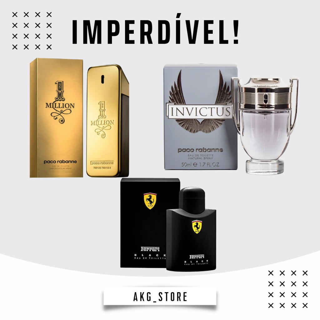 Kit Perfumes Importados Invictus Oni Million Ferrari Black Shopee