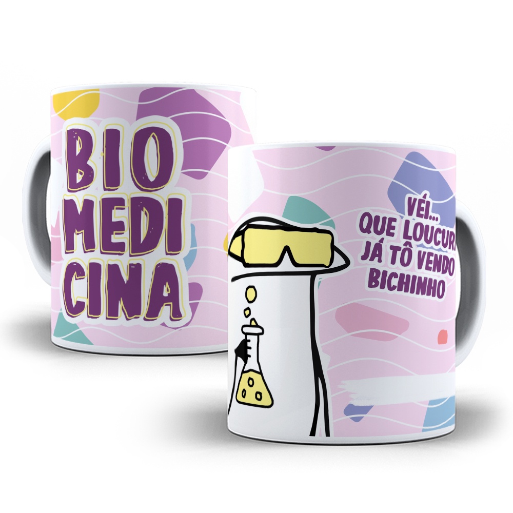 Caneca Profissões Biomedicina Flork Memes Shopee Brasil