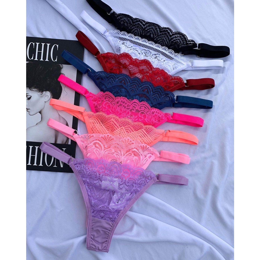 Calcinha De Renda Fio Dental Lingerie Sexy Shopee Brasil