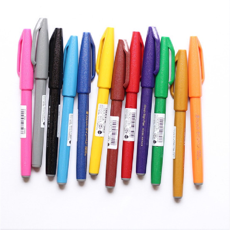 Caneta Pincel Brush Sign Pen Cor A Escolha Unidade Pentel Shopee Brasil