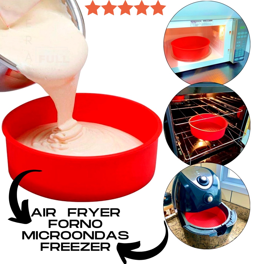 Forma Silicone Bolo Torta Cm Fritadeira Airfryer Assadeira Redonda