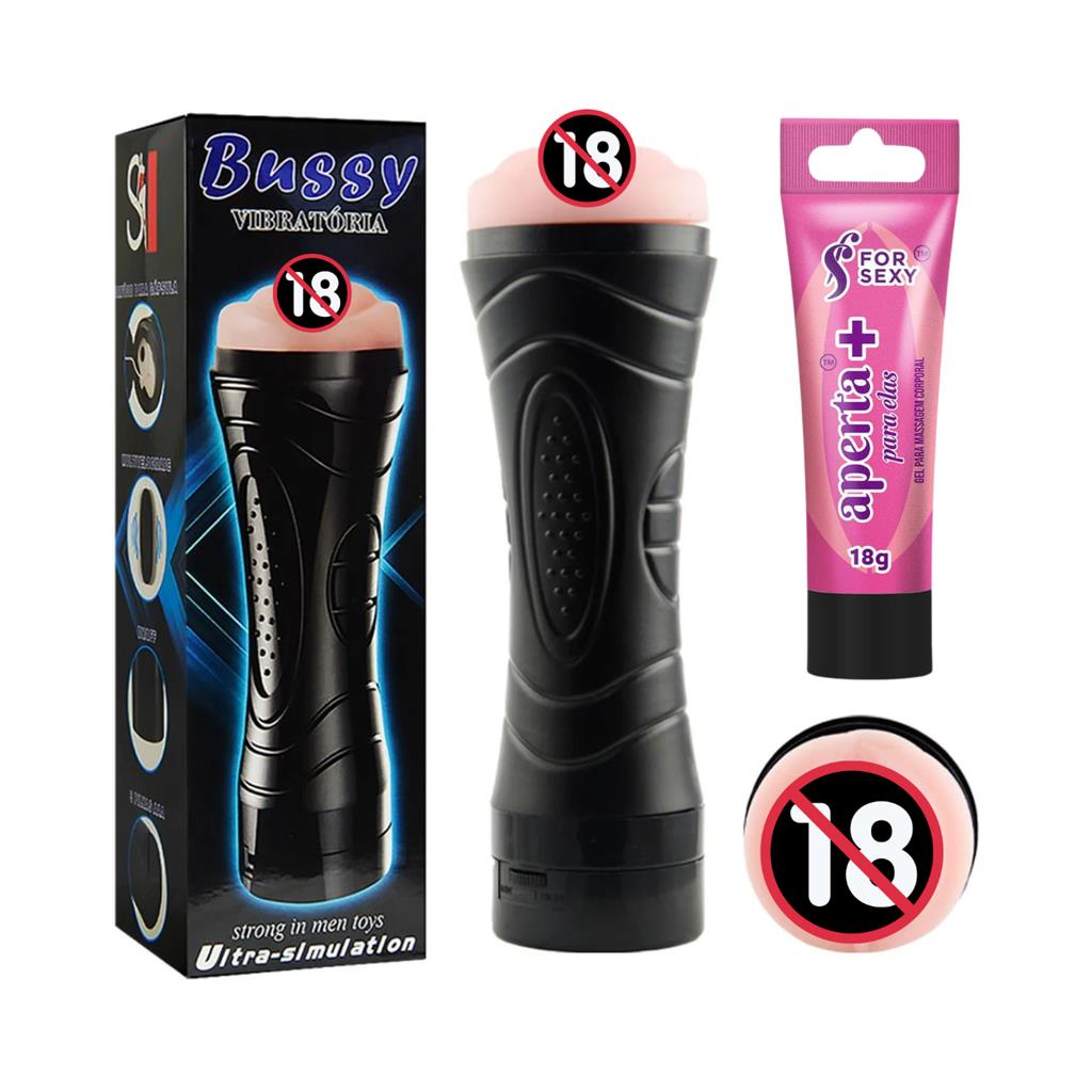 Masturbador Masculino Vibrador Lanterna Vagina Lubrificante Aperta