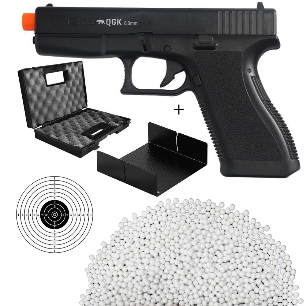 Pistola De Airsoft Spring S Qgk Esferas Maleta Porta Alvo