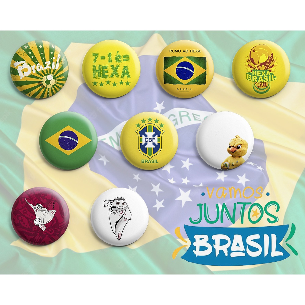 Bottons Copa Do Mundo Brasil 3 5cm 4 5cm Botom Boton Broche