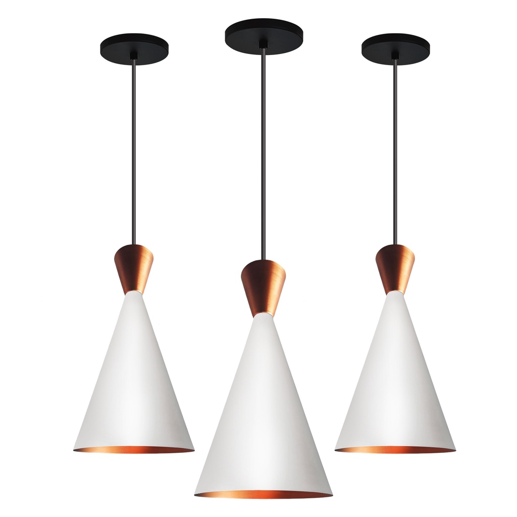 Kit Lustres Pendentes Tom Dixon New City Branco Cobre Shopee Brasil