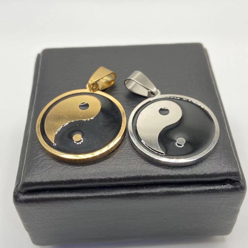 Pingente Yin Yang De A O Inox Cir Rgico L Prateado E Dourado