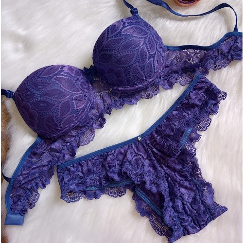 Conjunto Lingerie Sexy Bojo Suti Calcinha Renda Feminino Langerie