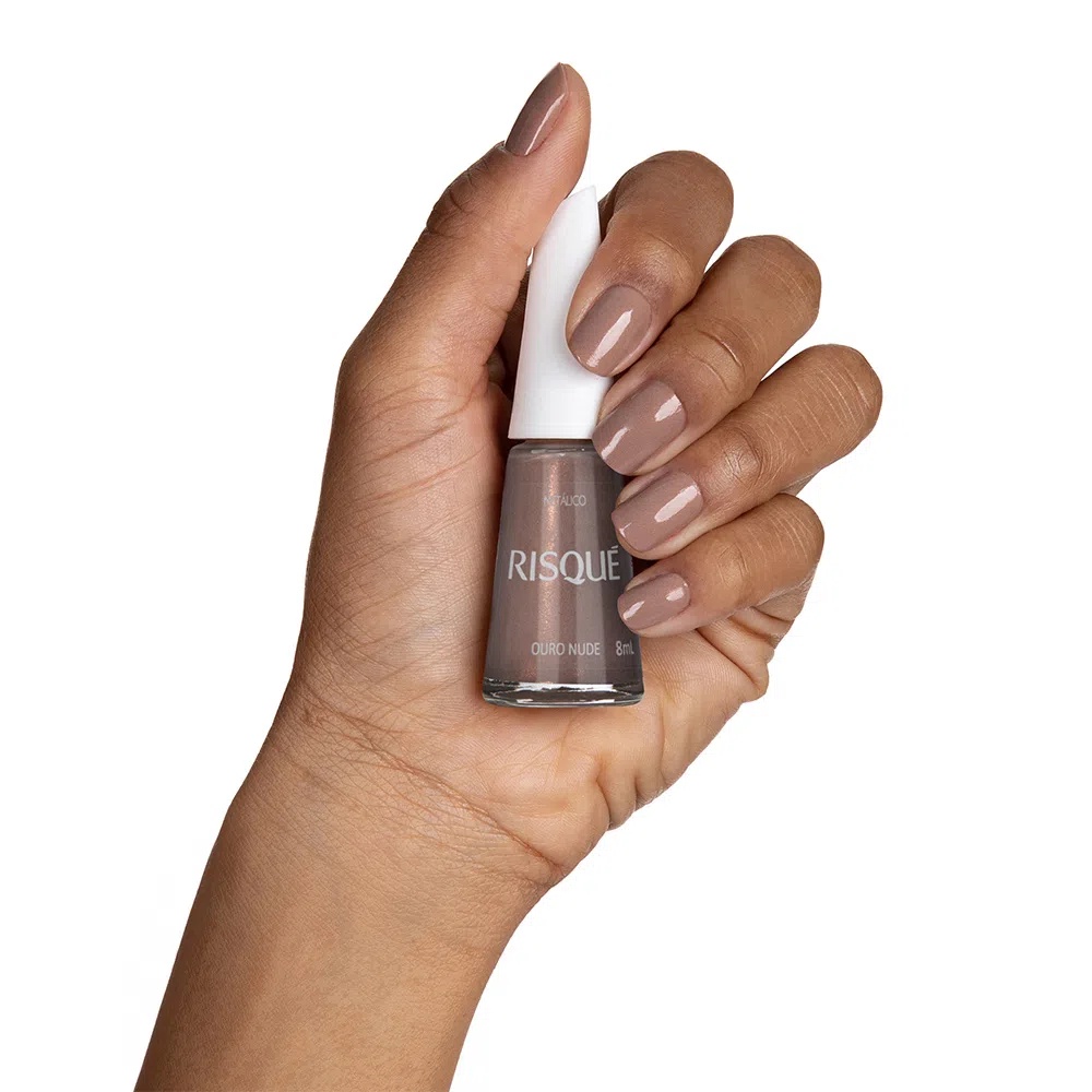 Esmalte Risqué Nude Metálico Ouro Nude 8ml Envio Imediato Shopee Brasil