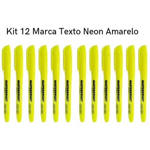 Kit 12 Marca Texto Neon Amarelo Masterprint Grifa Texto Shopee Brasil