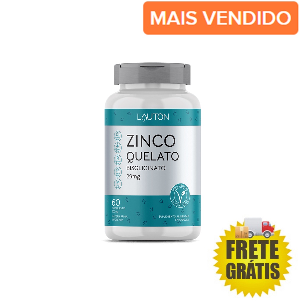 Zinco Quelato Bisglicinato Mg Vegano Capsulas Lauton Shopee Brasil