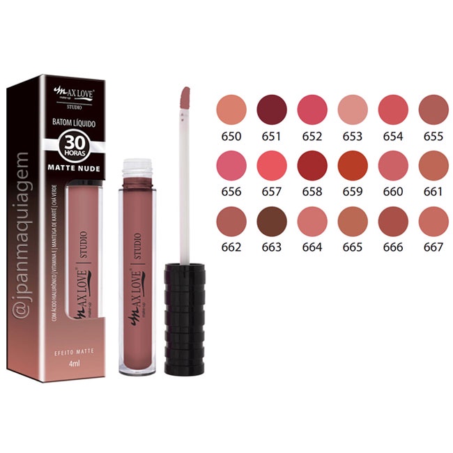 Batom Liquido Matte Nude Max Love 30horas 4ml Shopee Brasil