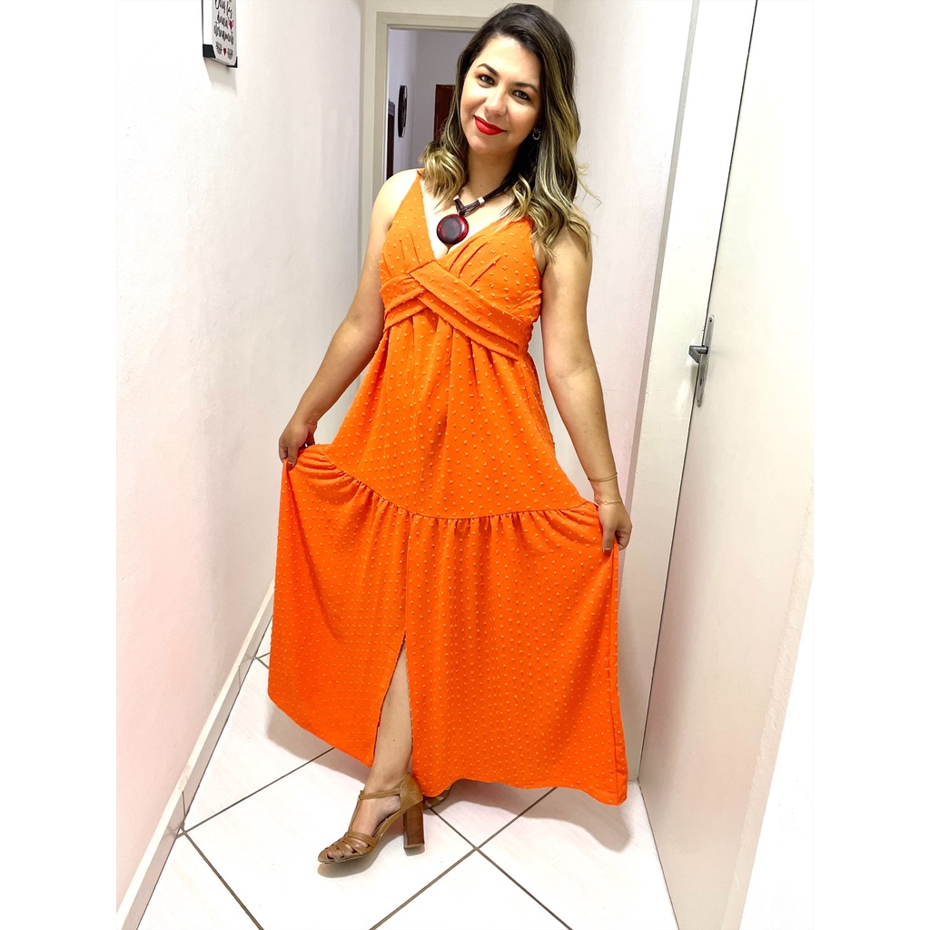 Vestido Longo Duna Pipoca Veronica Shopee Brasil