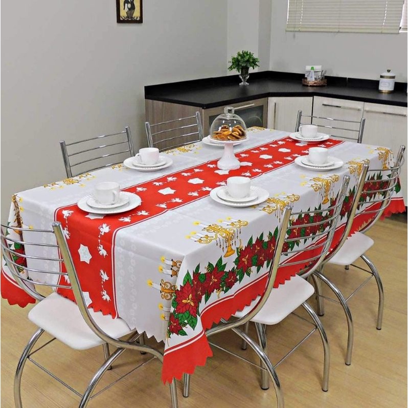 Toalha De Mesa Natal Natalina Retangular Lugares Shopee Brasil