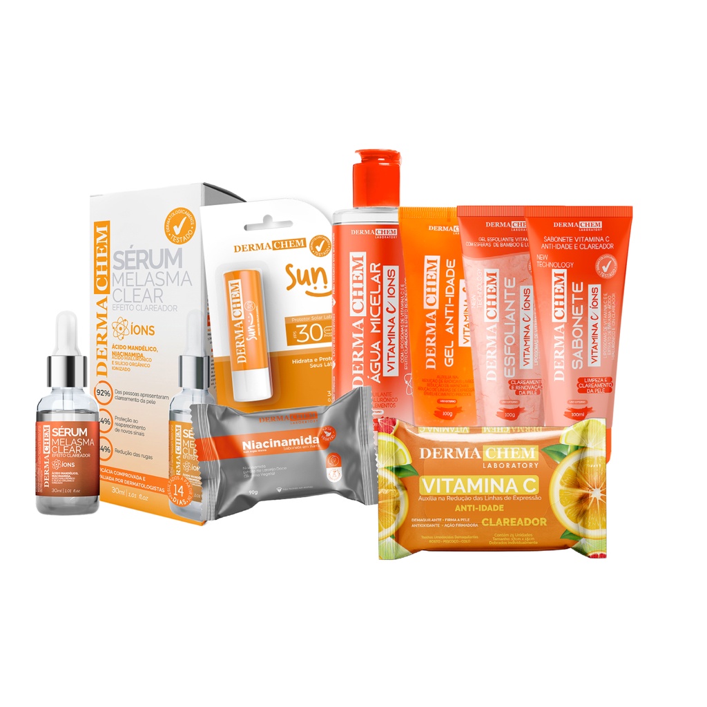 Kit Anti Idade Vitamina C 8 Produtos Dermachem Shopee Brasil