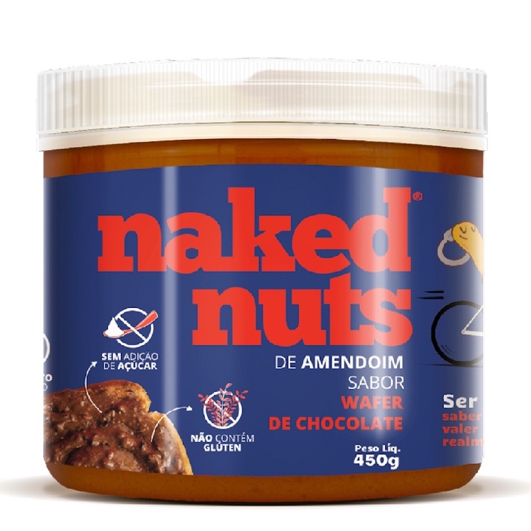 Pasta De Amendoim Wafer De Chocolate 450g Naked Nuts Shopee Brasil