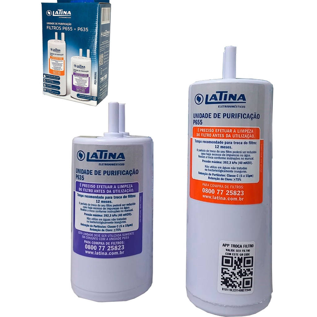Kit 2 Refil Filtro Latina Purificador P635 P655 Pa755 Mineralizer Xpa775 Shopee Brasil