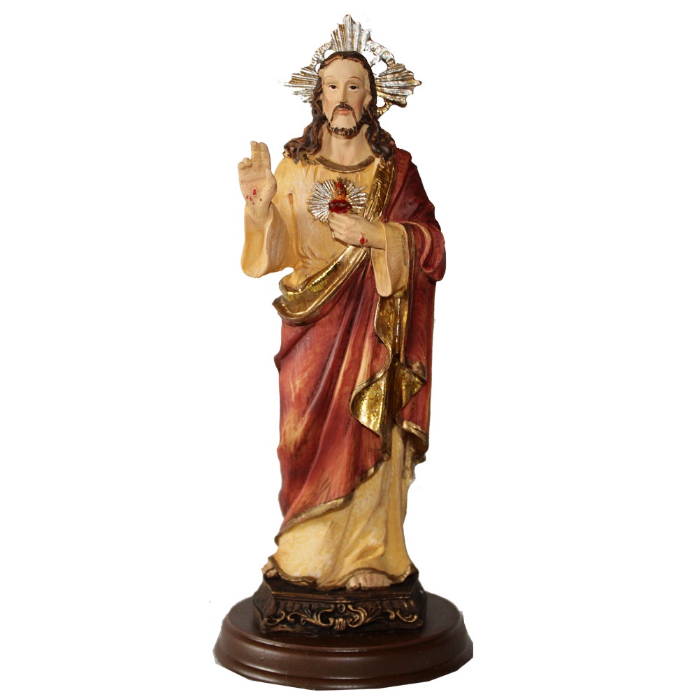 Imagem Sagrado Coração de Jesus em Resina Importado de 20cm Shopee Brasil