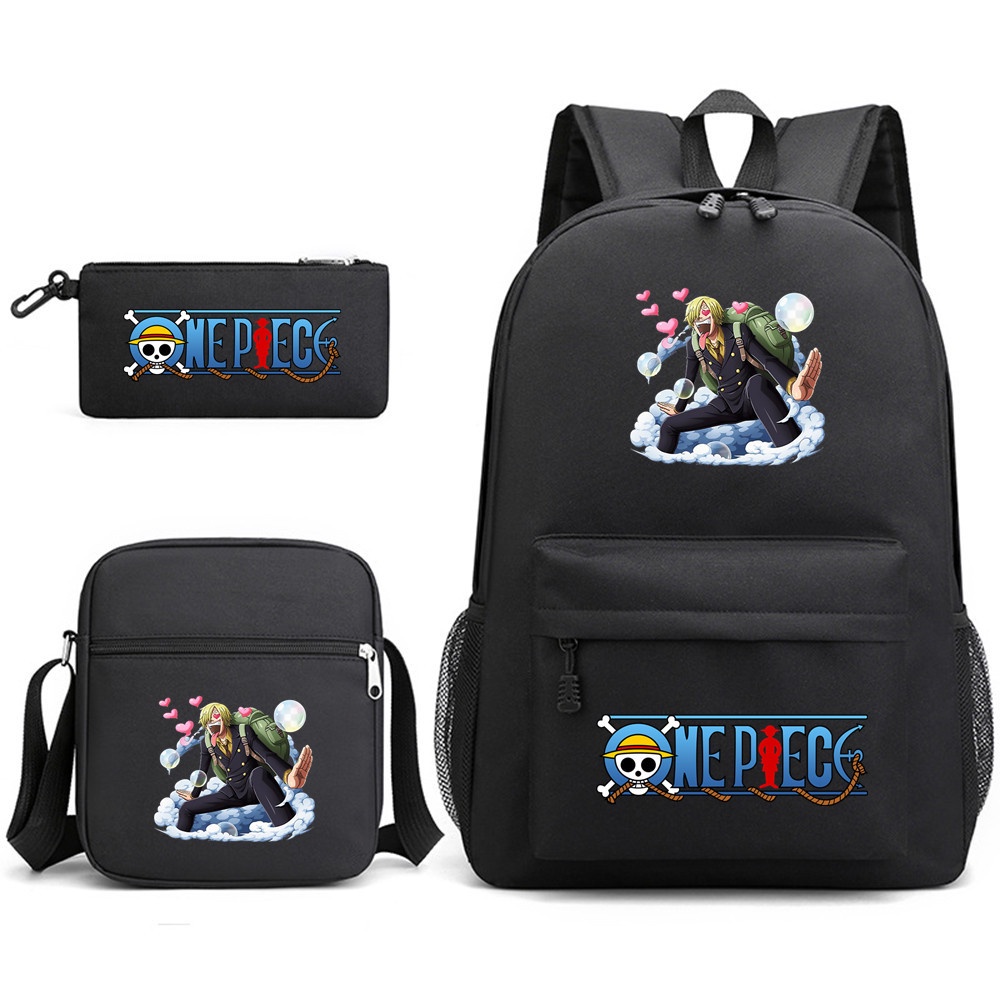 One Piece Luffy Kit Mochila Infantil Escolar Estampa De Anime Lona Moda