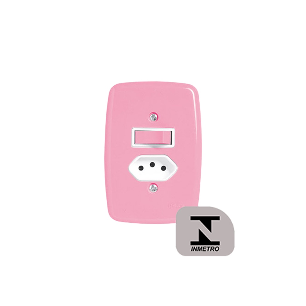 Interruptor 1 Tecla Simples Tomada 10A Rosa Ideale Pluzie Shopee Brasil