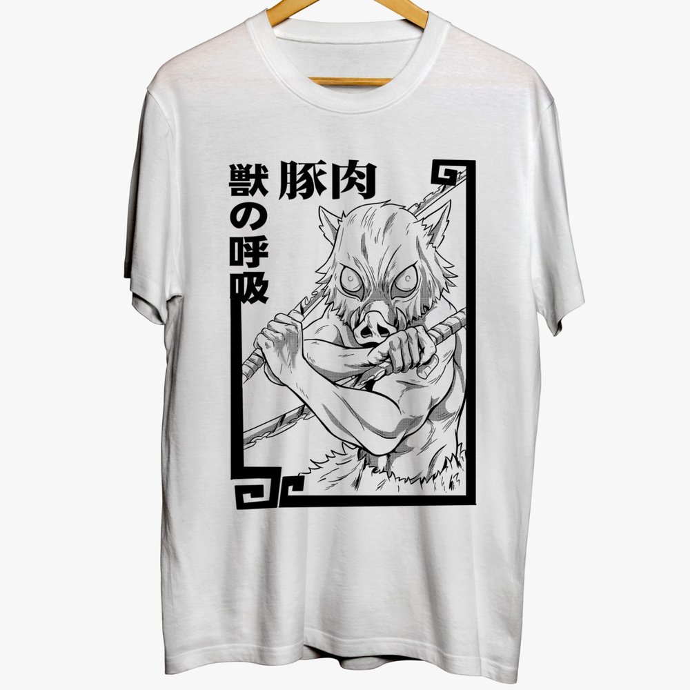 Camiseta Inosuke Hashibira Branco G Shopee Brasil