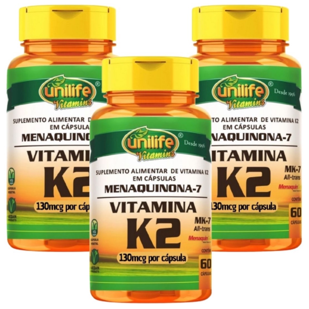 Kit Un Vitamina K Mk Menaquinona Caps Vegano Unilife Shopee