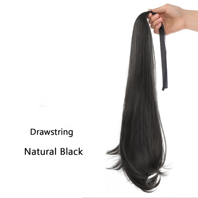 50cm Grampo De Garra De Cavalo Longo Liso Em Pedaços De Cabelo Natural