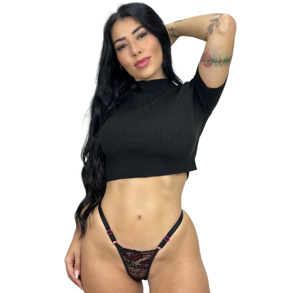 Kit Calcinha Lingerie Fio Duplo Tecido E Renda Luxo Moda Conforto