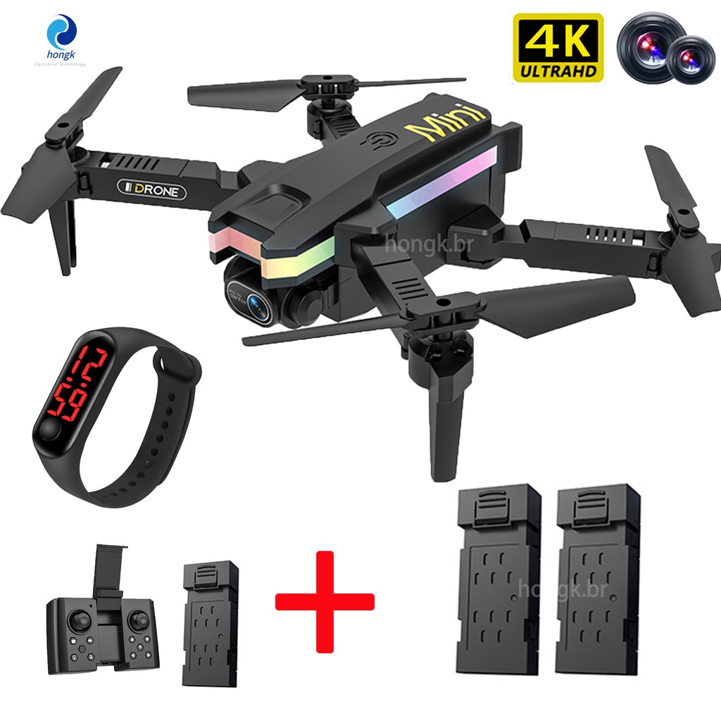 Drone 4K Hd HK 08 Plus Novo Dobrável WiFi 4K Altura Fixa Quadcopter