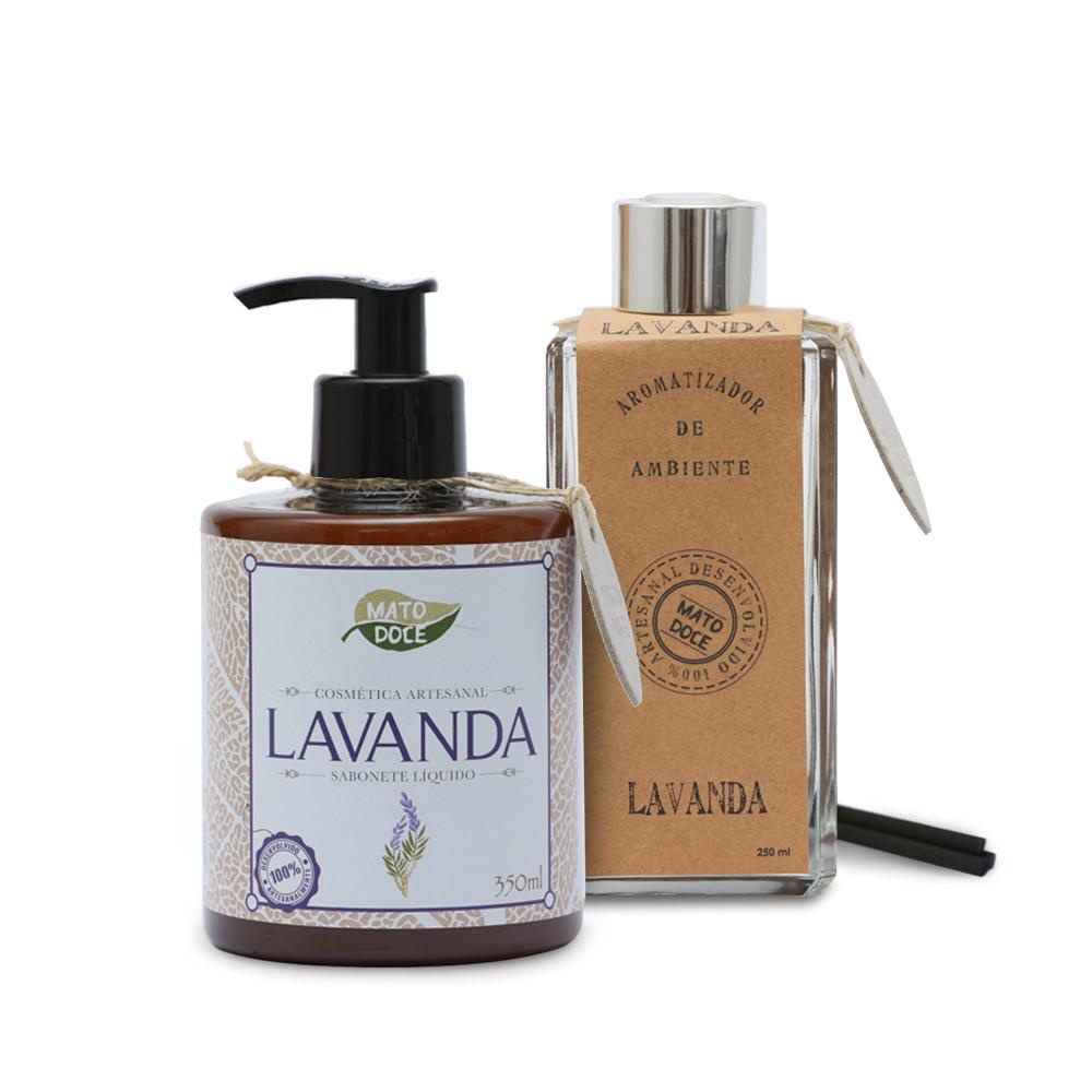 Kit Lavabo Sabonete Líquido Artesanal e Difusor Varetas Aromatizador de