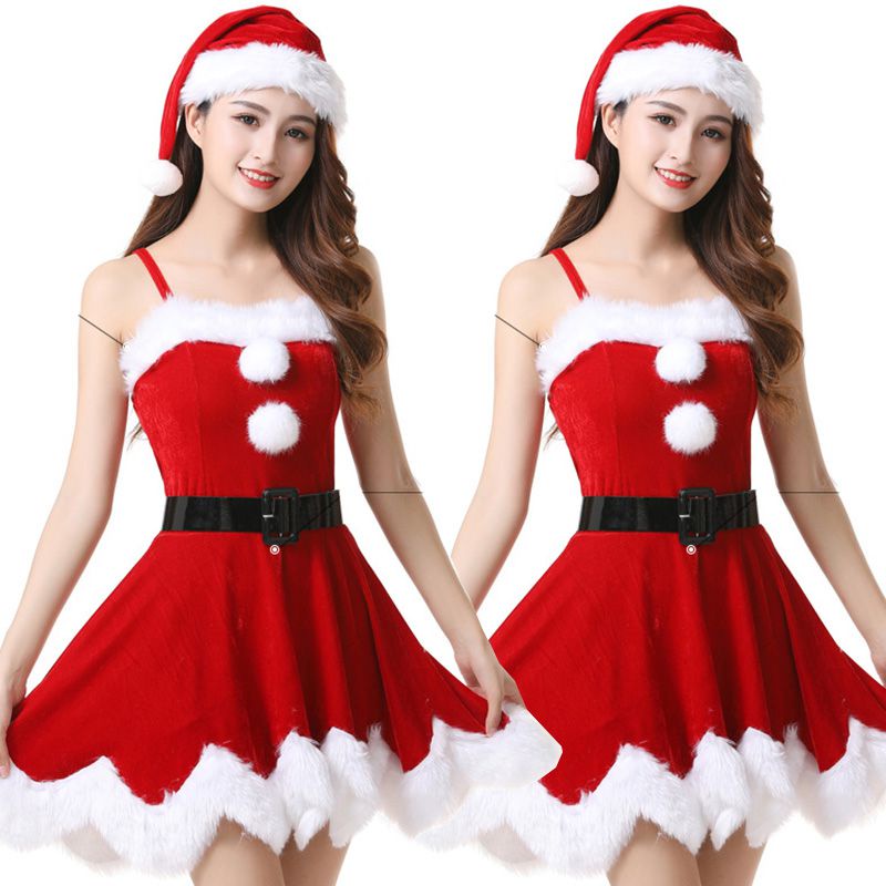 Roupa De Natal Fantasia Feminina Vestido De Papai Noel Sexy Xmas