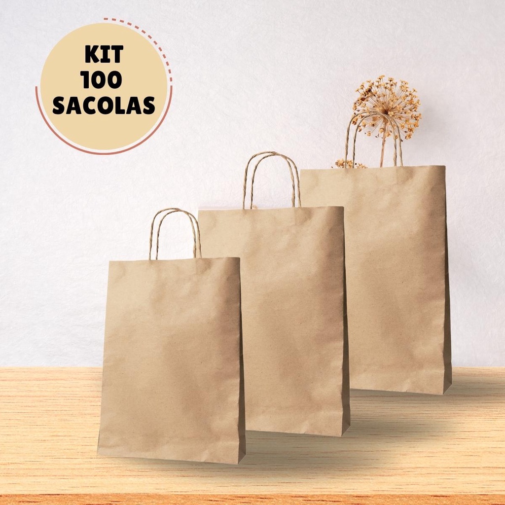 Kit Sacolas De Papel Kraft P Presentes P Ou Pp Shopee Brasil