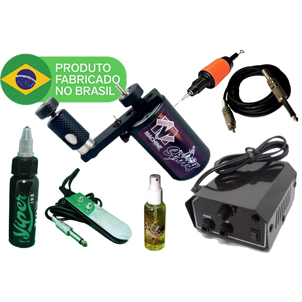 Kit Tatuagem M Quina Rotativa Completo Produto Nacional Shopee Brasil