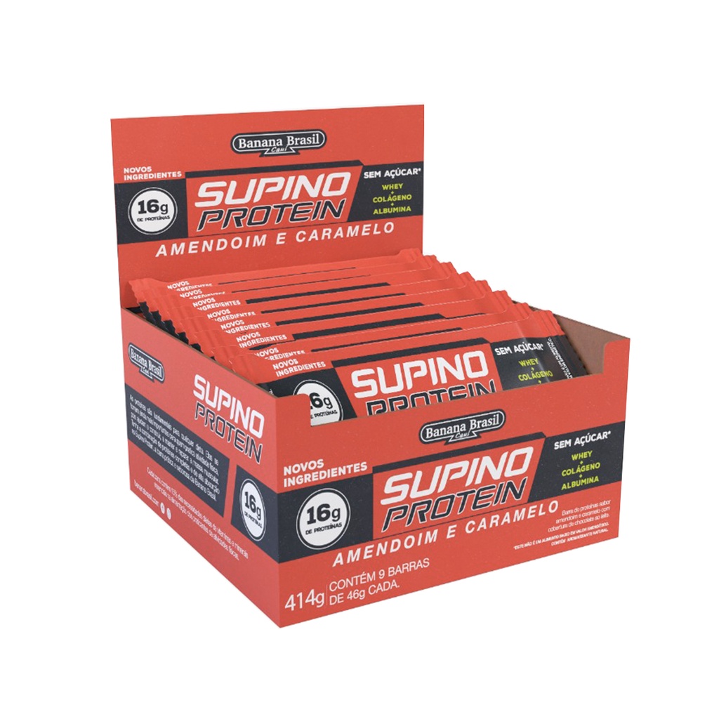 Supino Protein Sabor Amendoim E Caramelo Display Barras De G