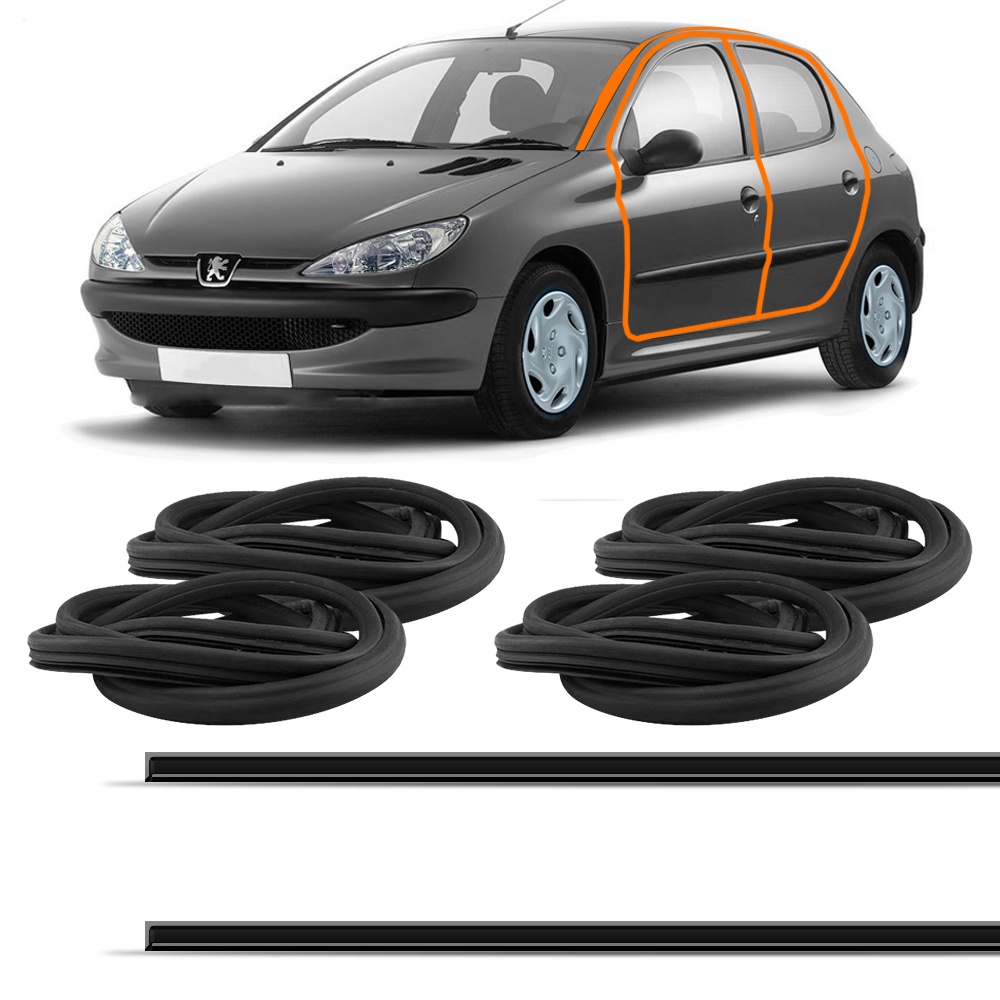 Kit Pingadeira E Borracha Vedacao De Porta Peugeot 206 207 Shopee Brasil