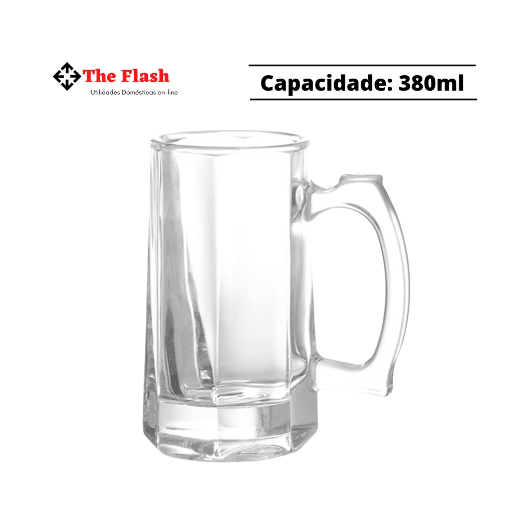 Caneca Para Cerveja Chopp Em Vidro Congela Zero Graus 380ml Escorrega