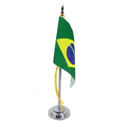 Mini Bandeira De Mesa Do Brasil Cm Poli Ster Shopee Brasil