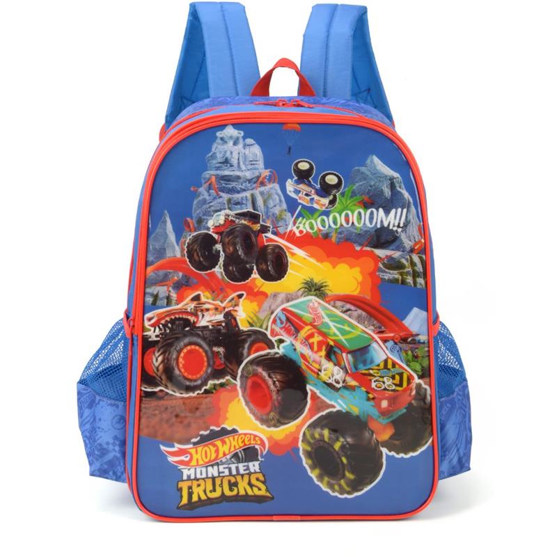 Mochila Bolsa Escolar Infantil Hot Wheels Vermelha Luxcel Shopee Brasil